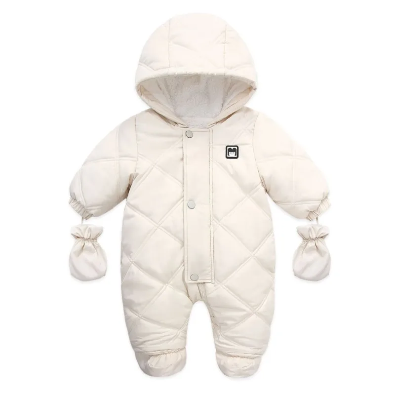 Winter Newborn Baby Boy Jumpsuit Plus Velvet Warm Infant Boy Outerwear Coat Toddler Girl Snowsuit Baby Winter Romper Outfit