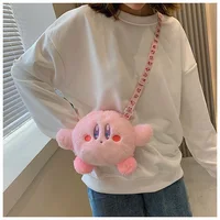 Kirby Cute Plush Crossbody Bag Anime Figure Messenger Bag Large Capacity Storage Bag Cartoon Cosplay Birthday Party Gifts