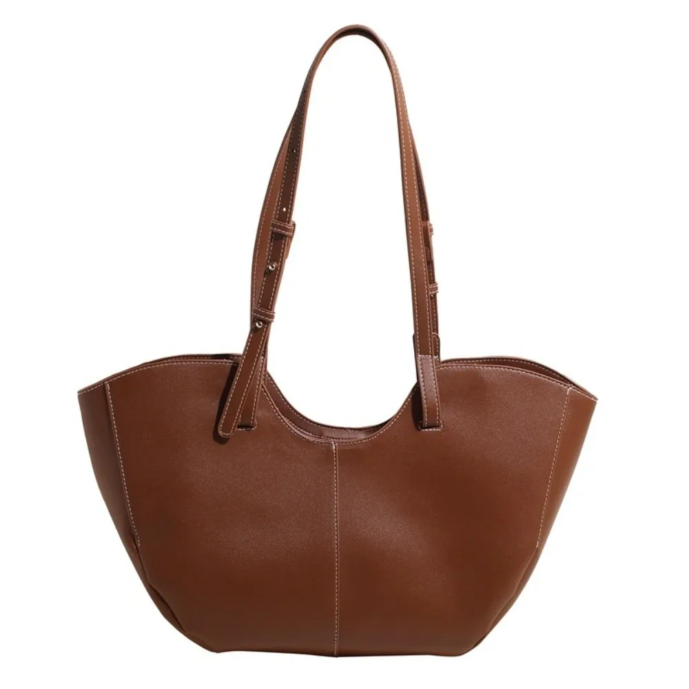 

Casual Simple Handbag Large Shoulder Bag Dumpling Bag Business PU Leather Tote Bag Solid Color Ins Fashion Underarm Bag Holiday