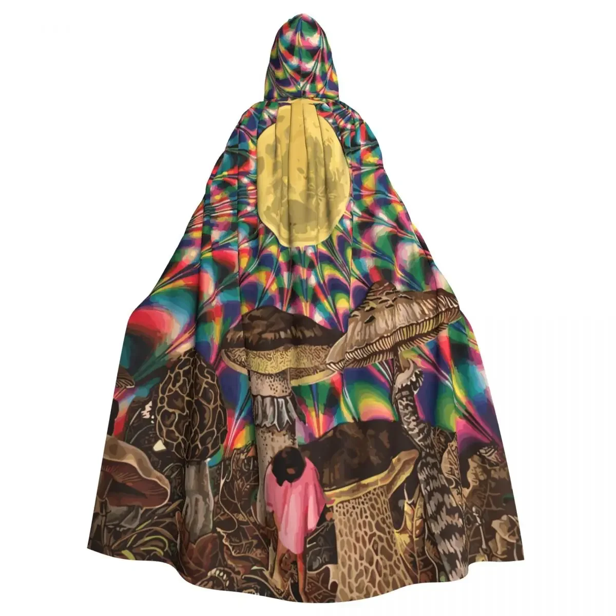 Hooded  Polyester Unisex Witch Cape Costume Accessory Psychedelic Mushroom