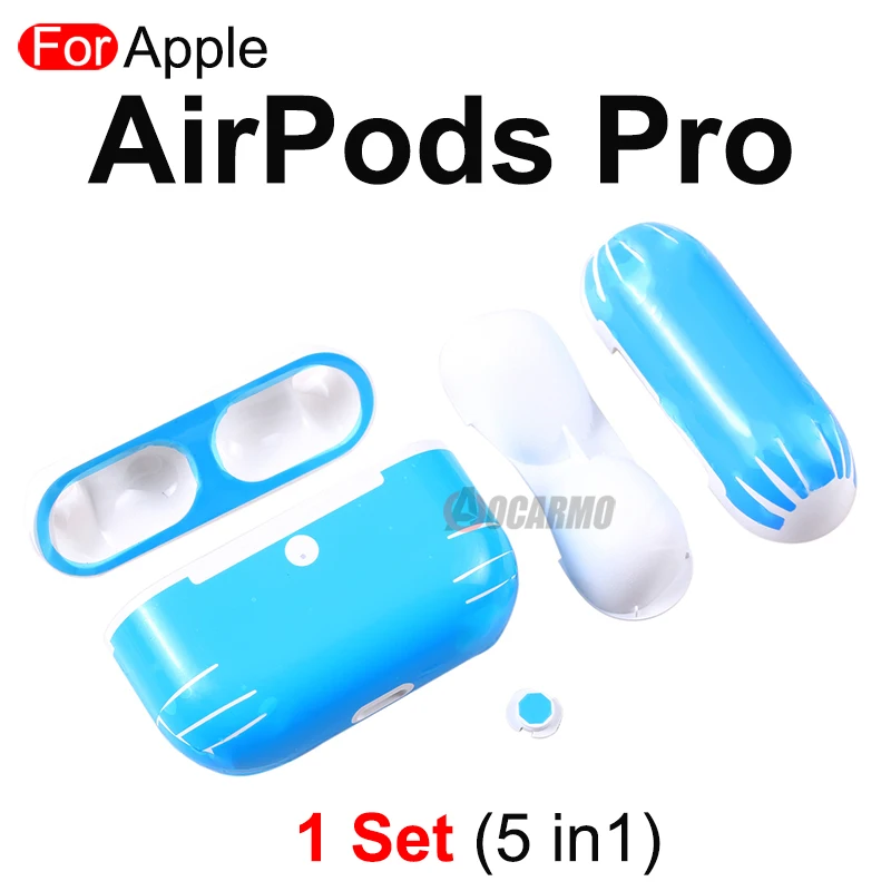 Aocarmo For Apple AirPods 1 2 3 Pro Pro2 Full Set Housing Shell For Charging Case Battery Box Compartment Repair Part