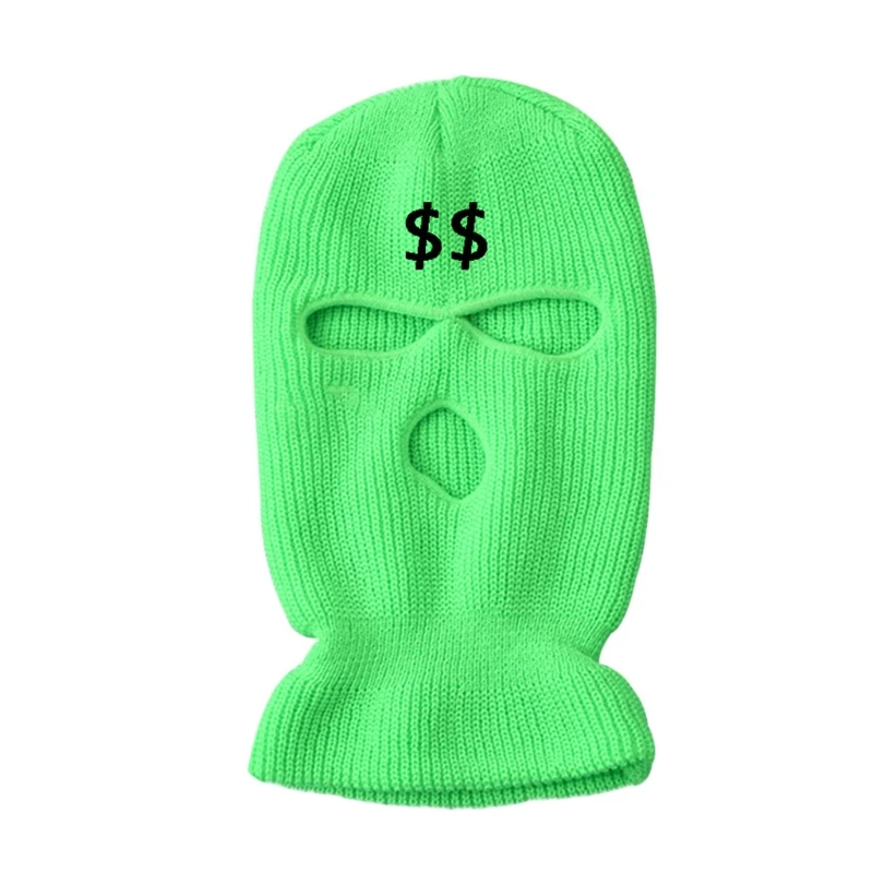 YUYU for Creative 3 Hole Mask Knit Full Face Hat US Dollar Embroidered Balaclava for Men Women Outdoor Sport Skiing Motorcycl