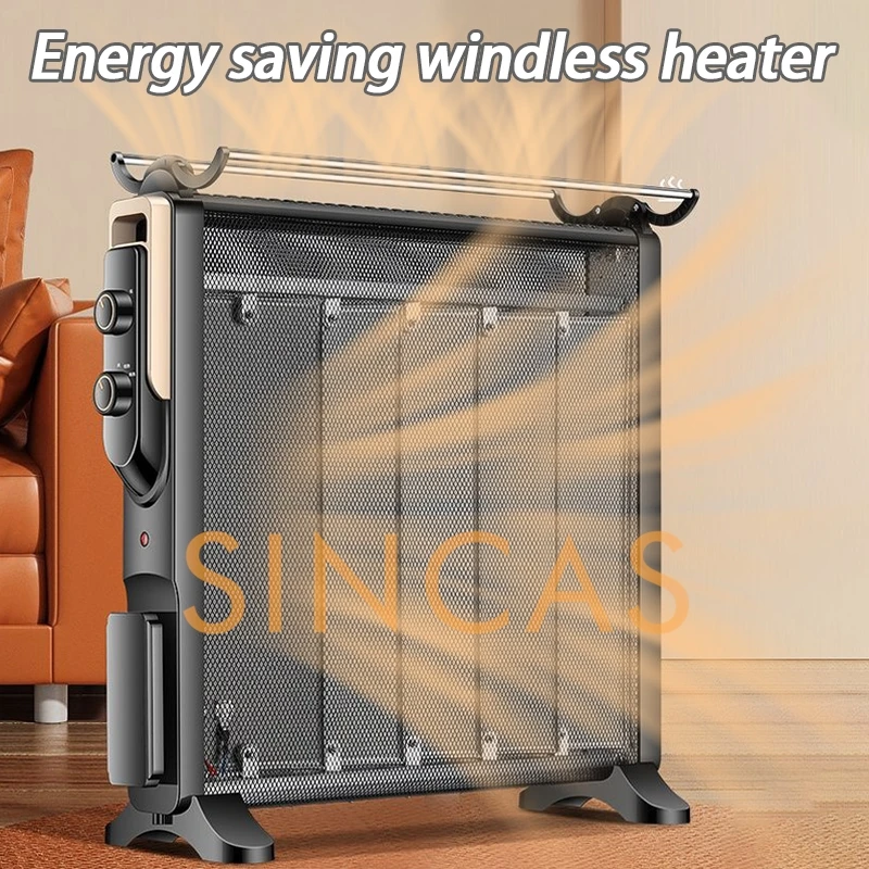 Riscaldatore a convezione domestico per tutta la casa 2200W Riscaldatore elettrico per cristalli di carbonio Riscaldatore rapido per riscaldamento bifacciale in grafene