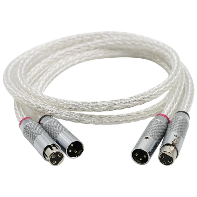 

XLR 3 Pin Microphone Cable, 8AG Silver Plated Male To Female Audio Cable For Studio Recording, Mixers& Speakers