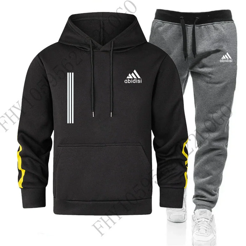 

New men's autumn and winter leisure sports hoodie 2024 fashion sports hoodie and jogging fitness sweatpants set