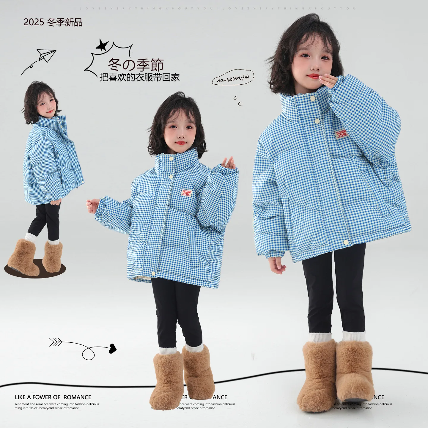 

Детская парка для девочек с хлопковой подкладкой, теплая клетчатая верхняя одежда для маленьких девочек, пальто, водолазка на молнии, бархатное пальто для девочек 4–12 лет