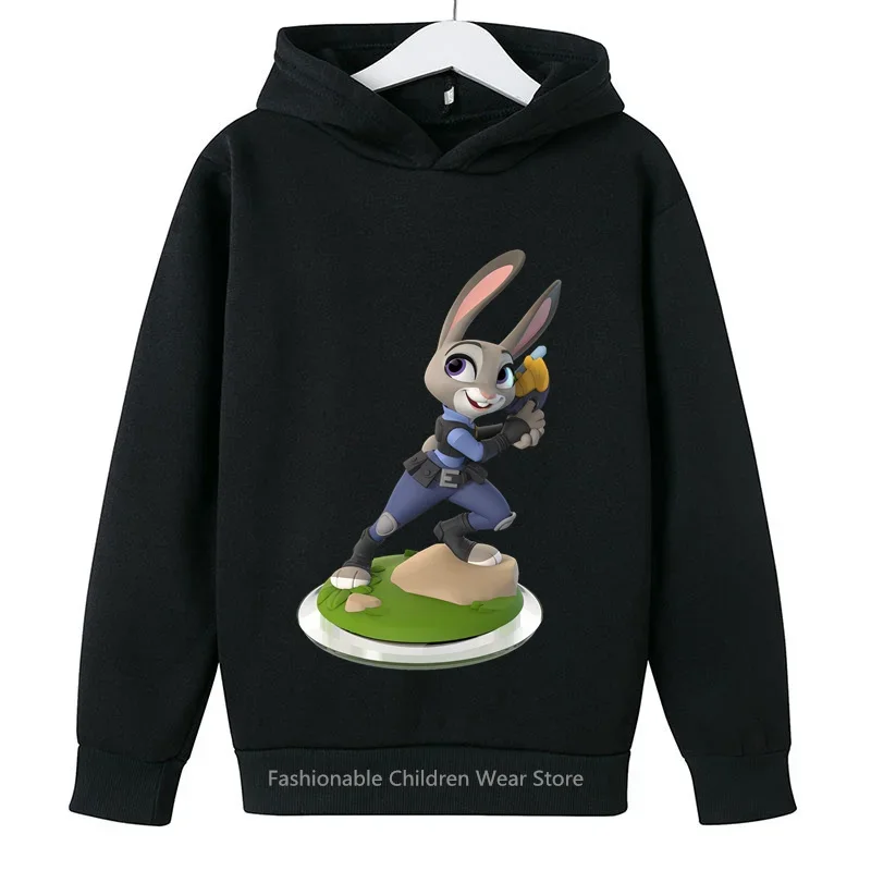 

New 2024 Disney Zootopia Hoodie - Fun Cartoons, Boys & Girls Korean Casual Wear for Spring/Autumn