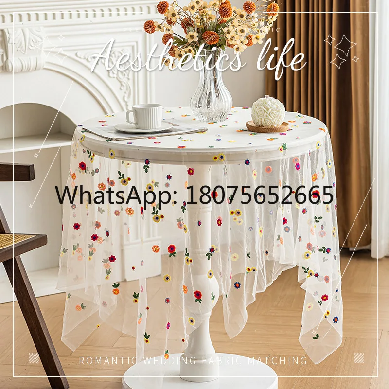 Lace tablecloth - stylish table mat - mesh balcony garden round tablecloth