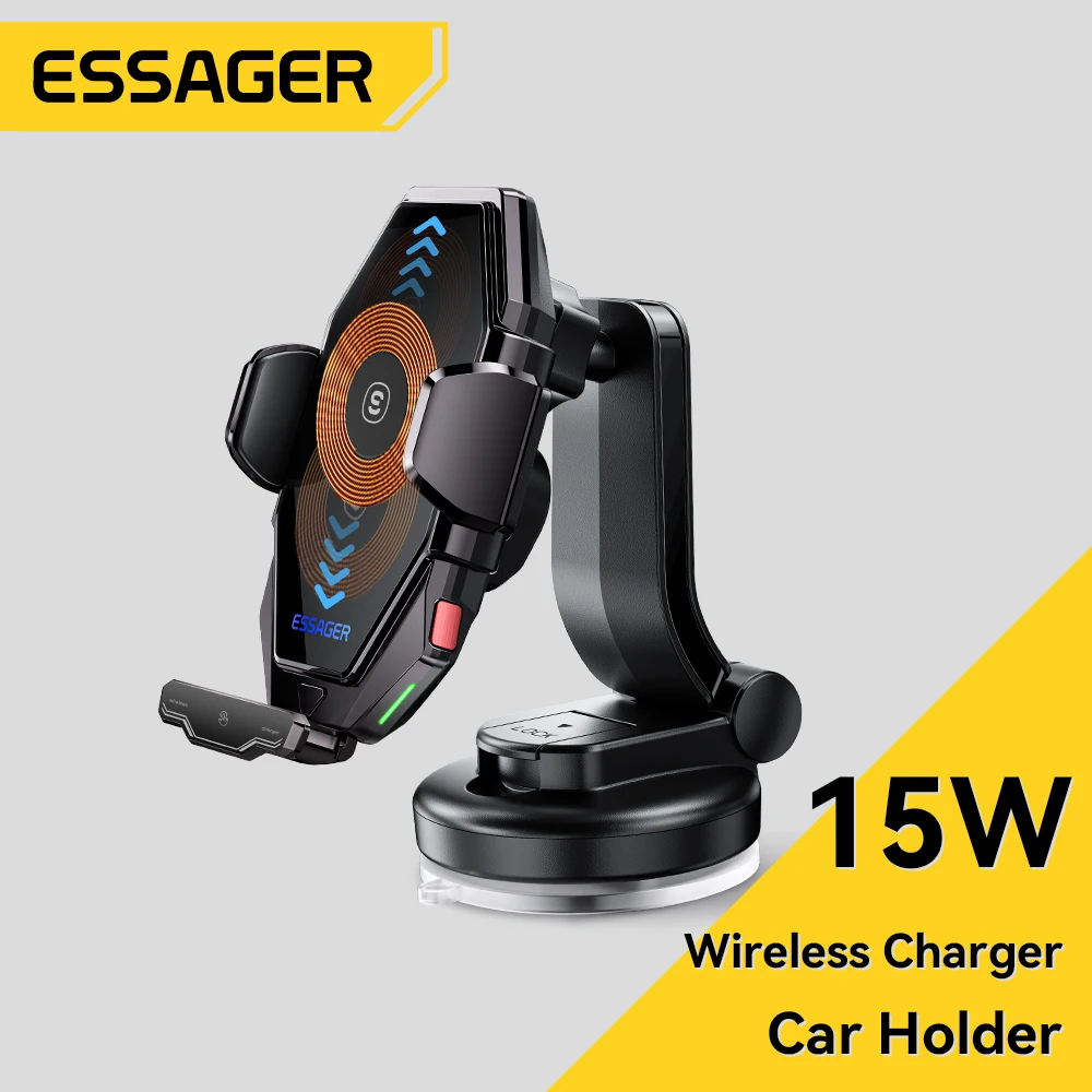 

Essager 15W Car Wireless Charger Magnetic Car Phone Holder For iPhone 14 Samsung Xiaomi Fast Charging 360° Rotatable Phone Stand