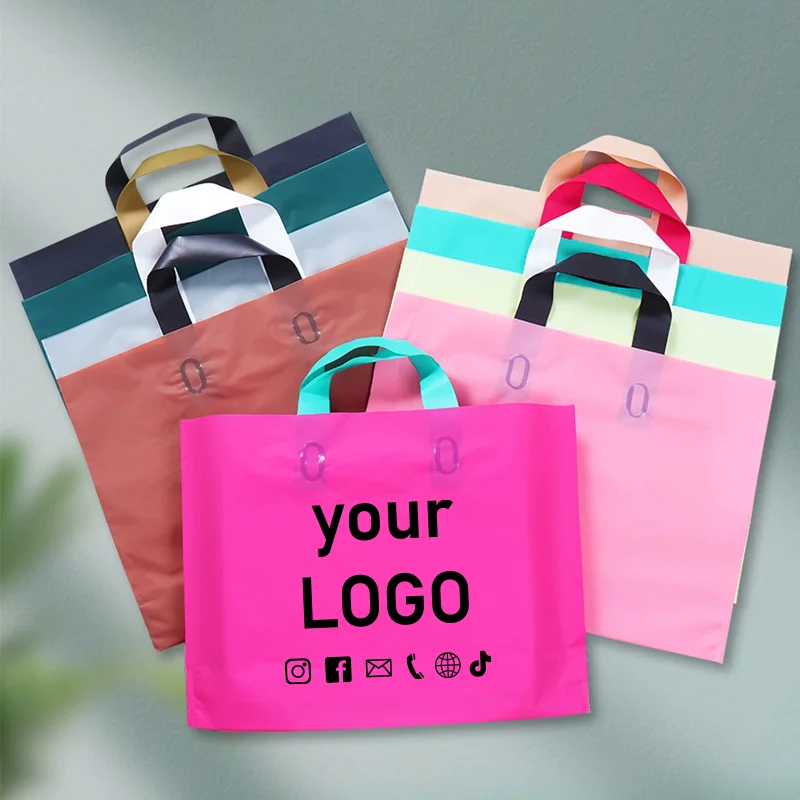 

100pcs Thickened Matte Tote Bags Clothing Gift Packaging Bags Holiday Party Birthday Gift Bags Support Custom Logo