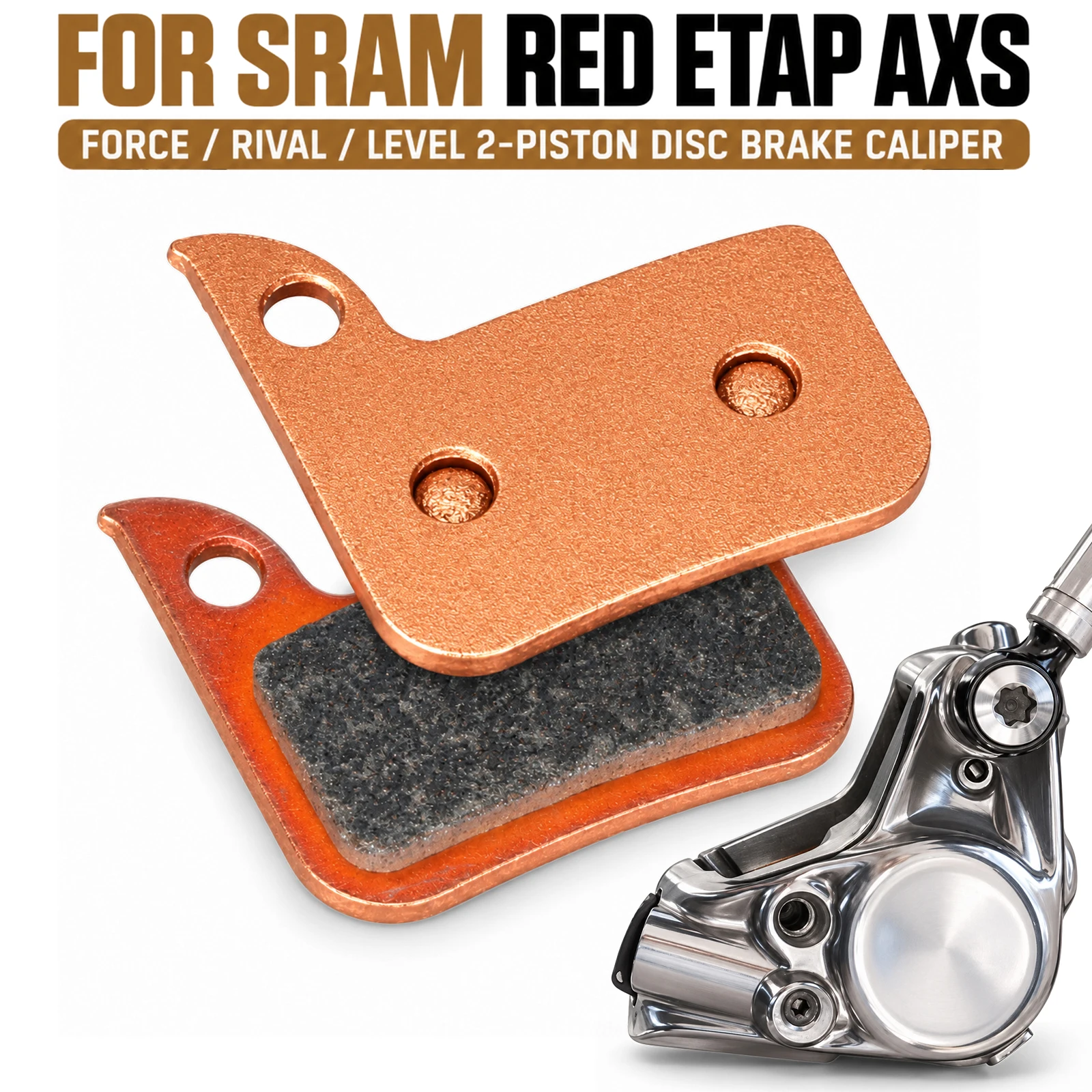 Bicycle Disc Brake Pads for SRAM RED eTap AXS Force Rival Level 2 Piston Hydraulic Road Brake Calipers Replacement