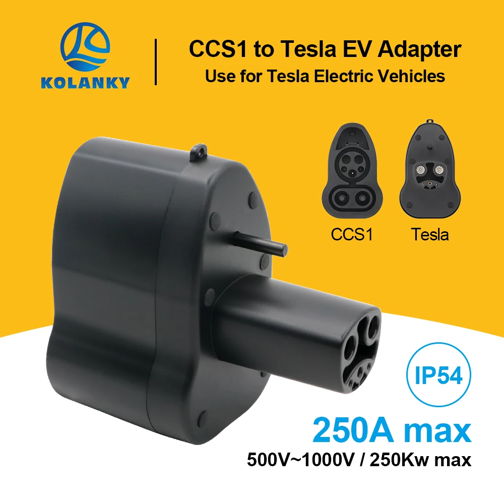 Adattatore di ricarica EV CCS1 a Tesla 250KW connettore cc per Tesla Y/S/3 veicolo elettrico ricarica rapida per auto