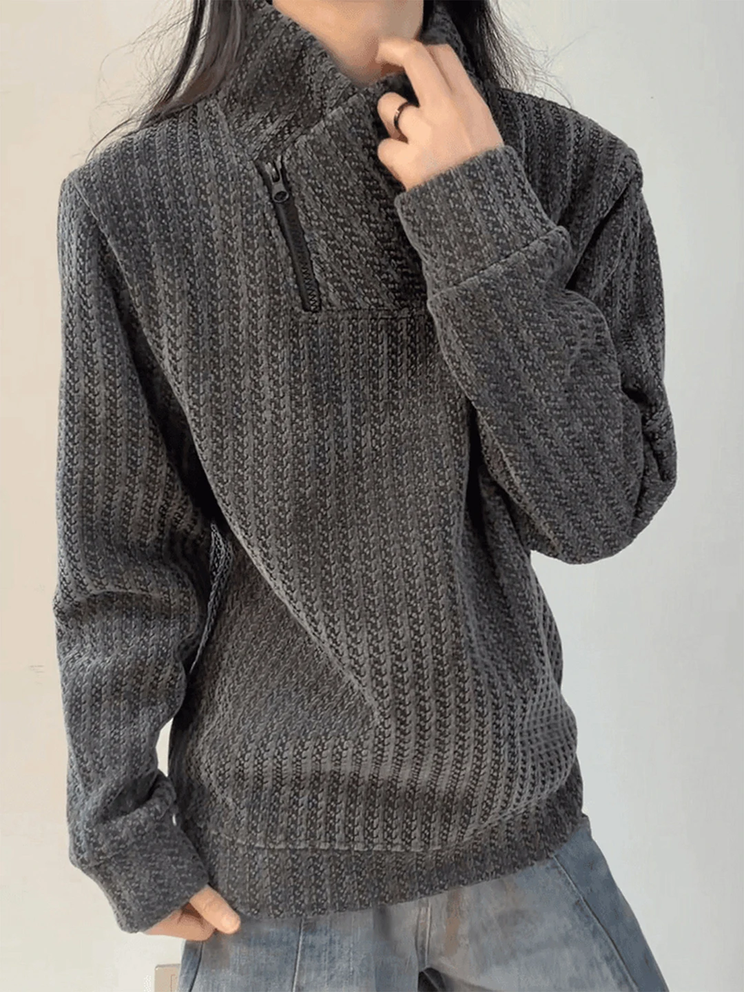 

Deep ey Fibone Pattern Stand Collar Fce Lined Men's Sweatirt Long Sve Base Layer T-irt American Sle Autumn Wi...