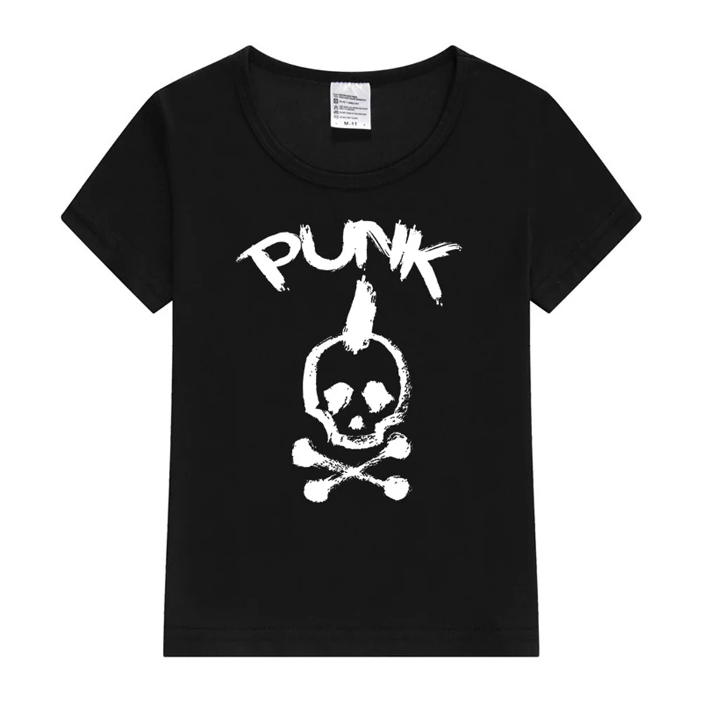 2024 Summer Punk Baby T-Shirt Cartoon Kids T-Shirts Print Pattern Children\'s Clothing Short Sleeved T-shirt for Boys Girls Tees