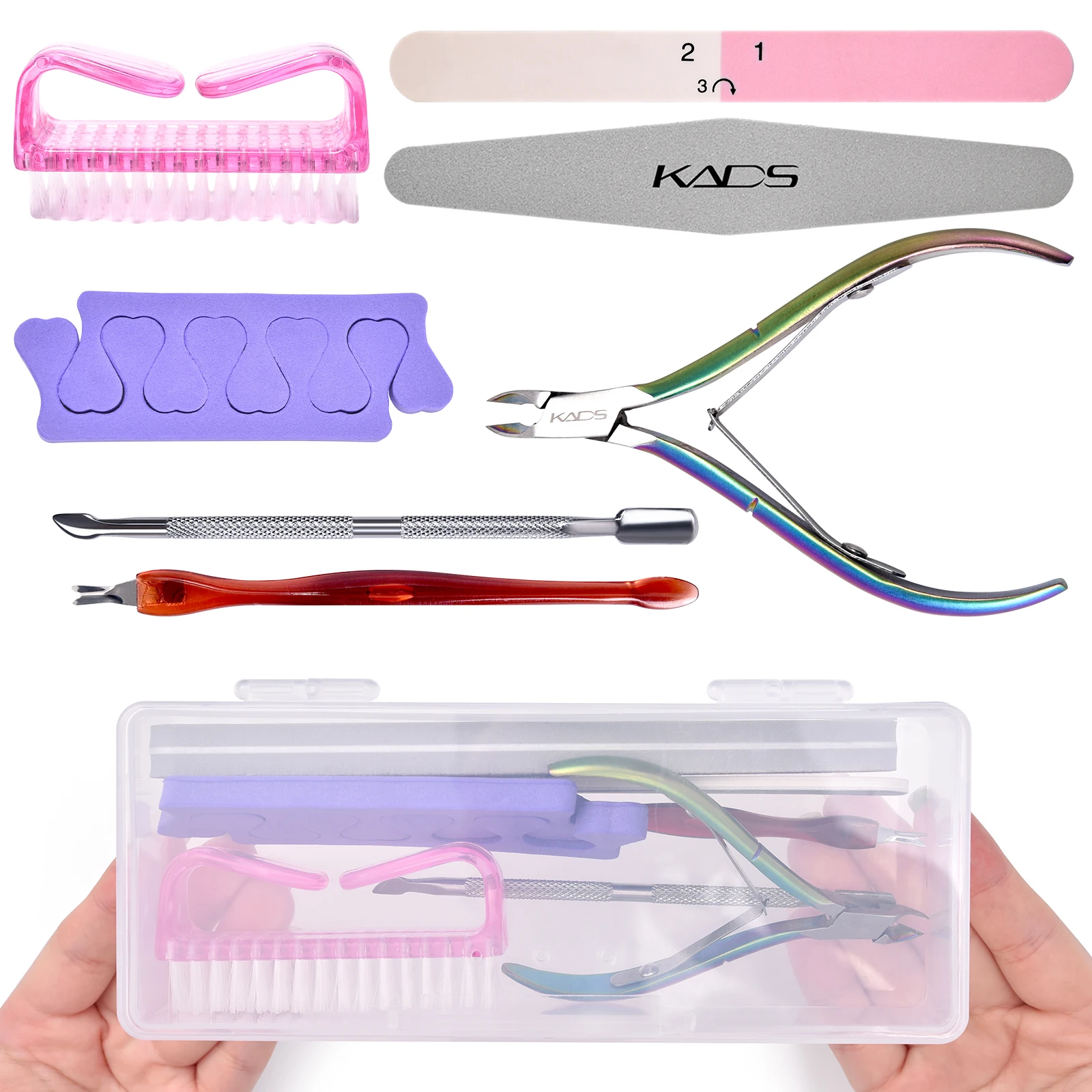 

6/8pcs Nail Art Tools Set Manicure Care Professional Pedicure Nail Pusher Clipper Remover Dust Brush with 2pcs Finger Separator