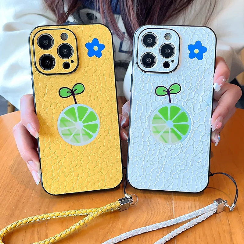 Skin sensation coolness Lemon pattern phone case for iphone 14Pro 14 13 13Pro 12 12Promax 11 11Promax Straight edge soft shell