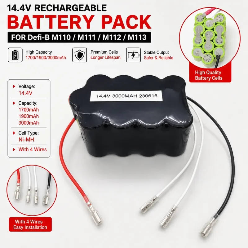 Rechargeable Battery 14.4V for German Pumeikon Defi-B M110 M111 M112 M113 Defibrillator Replacement Power Supply