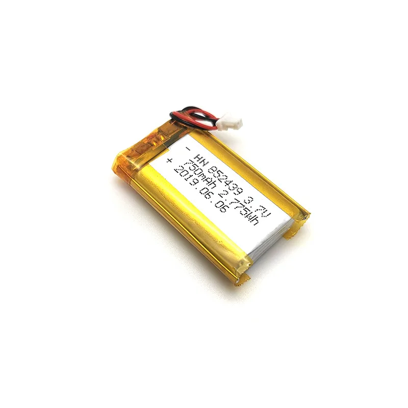 10pcs/lot 852439 3.7V 750mAh polymer lithium rechargeable battery for medical equipment smart  whitening instrument