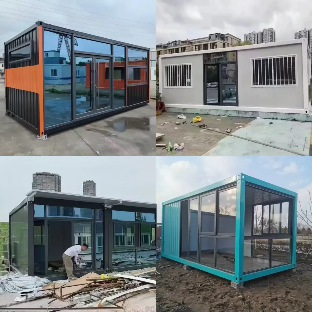 2026 Completed Removable Tiny Casas Modulares Hurricane Proof Steel Glass Container House for Office Use
