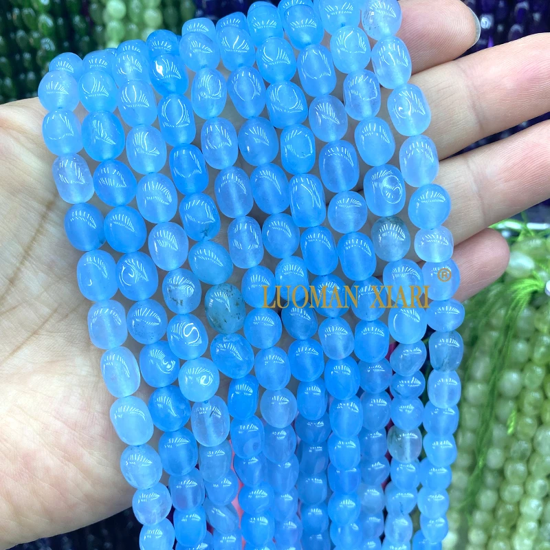 8x10MM Natuursteen Toermalijn Lavendel Aquamarijn Chalcedoon Losse Spacer Kralen voor Sieraden Maken Diy Armband Accessoires