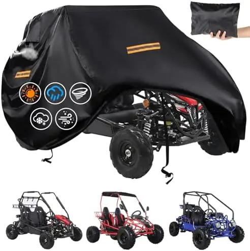 

Waterproof 420D Oxford 2-Seater Go-Kart Cover – Heavy Duty with Air Vent & Reflective Handles
