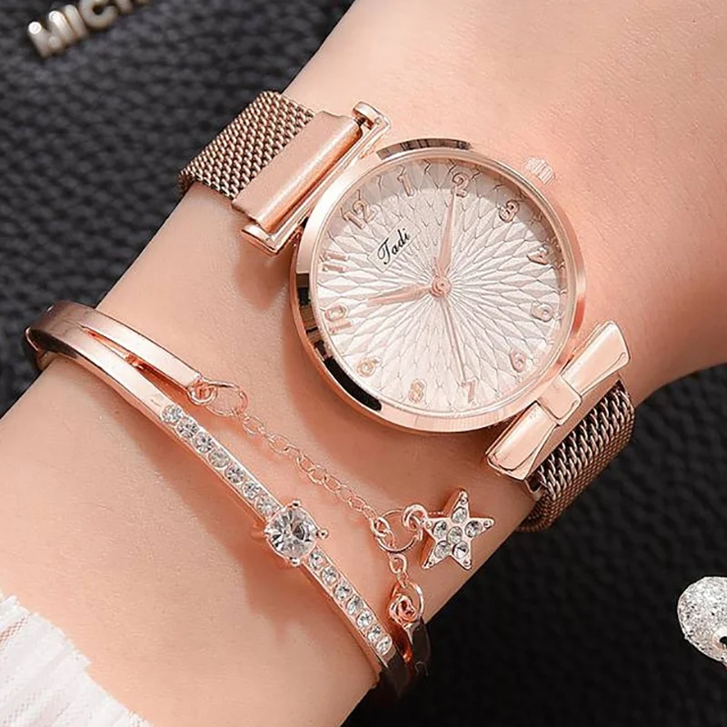 Fashion Women Bracelet Quartz Watches For Women Magnetic Watch Ladies Sports Dress Rose Gold Wrist Watch Clock relogio feminino