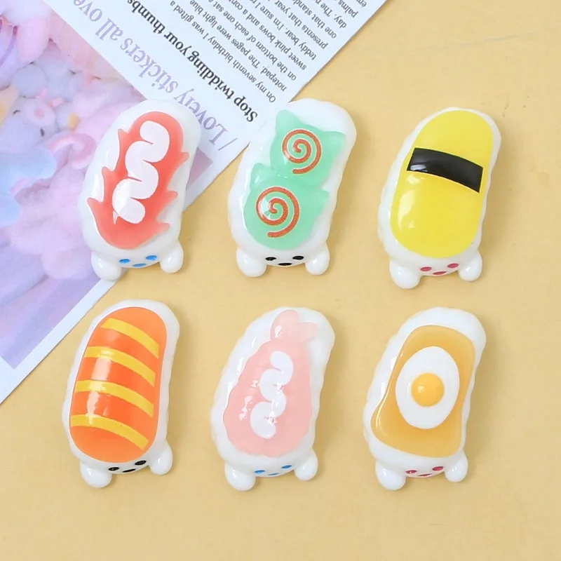 

Cute Cartoon Foods Luminous Resin Cabochon 10pcs Resin Flatbacks for DIY Jewelry Making Wholesale Scrapbook Decoration Accessory