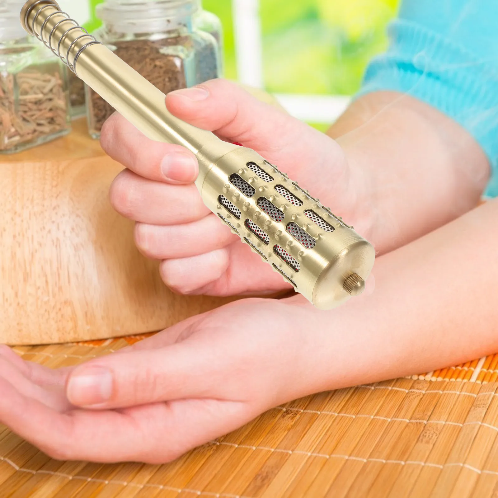 

Съемный аппарат для моксотерапии с сеткой из мелкого пепла, портативный массажер для точечного воздействия на акупунктурные точки, для здоровья тела