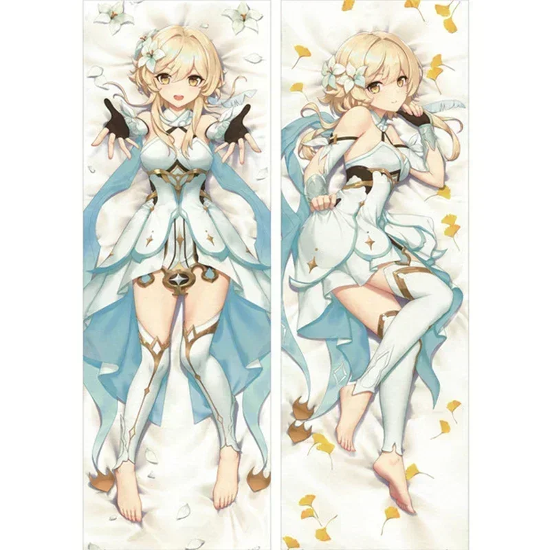 

Game Genshin Impact Ying Traveler Lumine Dakimakura Pillow Case Hugging Body Pillowcase Lumine Costume Otaku Throw Pillow Cover