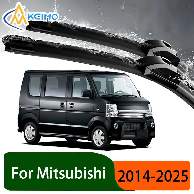

Silent Black Front Wiper Blades Set for Mitsubishi Town Box DS17W 2014-2025 Auto Windscreen Windshield Window Wiper Accessories