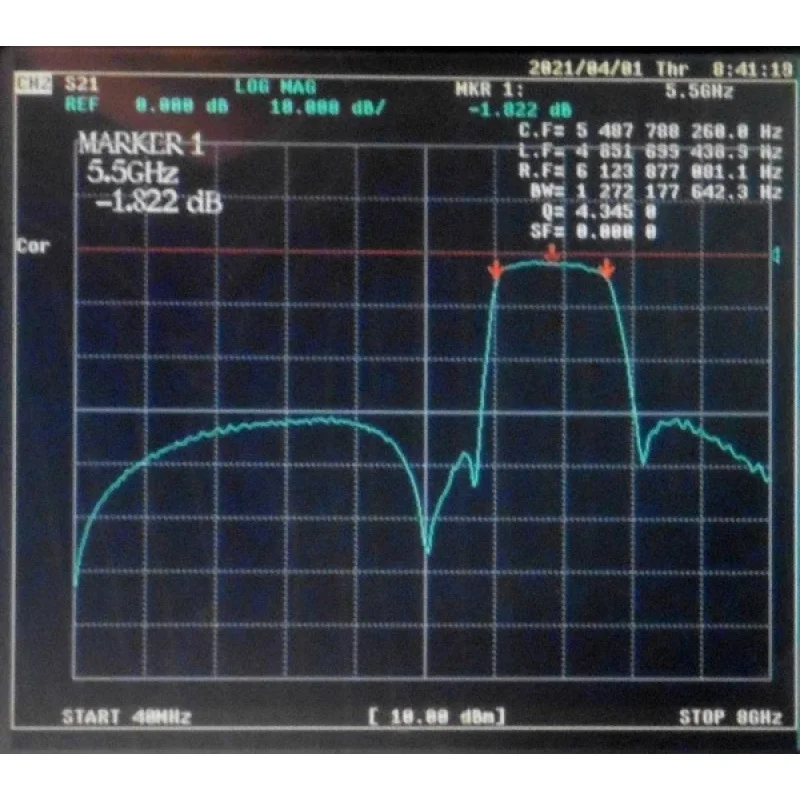 

5,8G(5000-6000 МГц) uwbпредназначен для беспроводных систем широкополосный фильтр Bandpass. SMAInterface