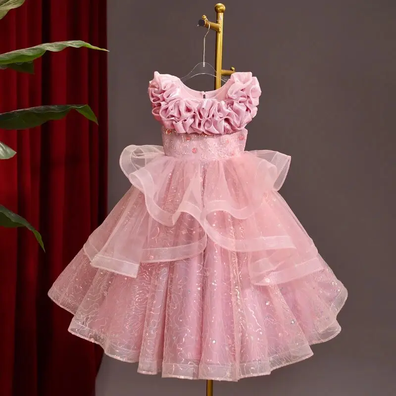 Girl Princess Wind Glitter Dress Fashion New Children's Birthday Show Performance Dress High end Children's Wear