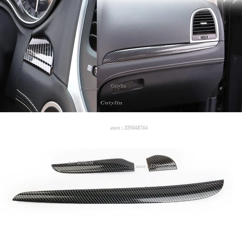

LHD For Chrysler 300c 2015-2021 ABS Carbon Fiber Center Control Panel Strip Cover Glove Box Sticker Frame Accessories
