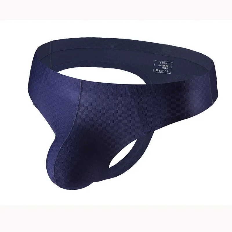 Men's Seamless Low-rise T-back Thong, Silky Comfortable Breathable Single Strap Underwear
