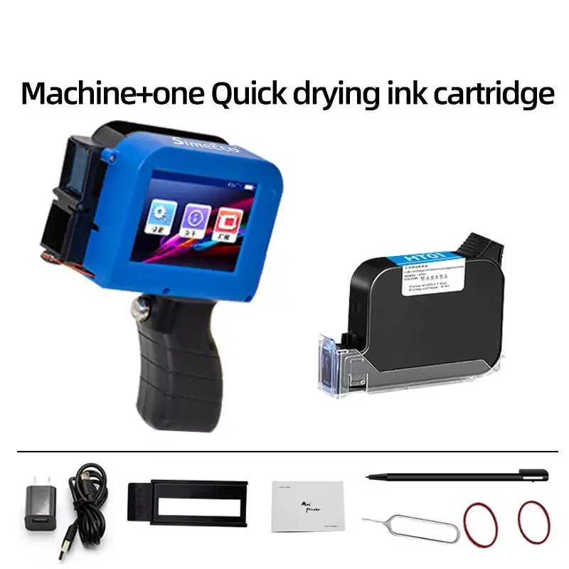 Top English System 12.7mm Handheld Inkjet Thermal Inkjet Printer QR Barcode Batch Number Mark Validity Label Mini Portable