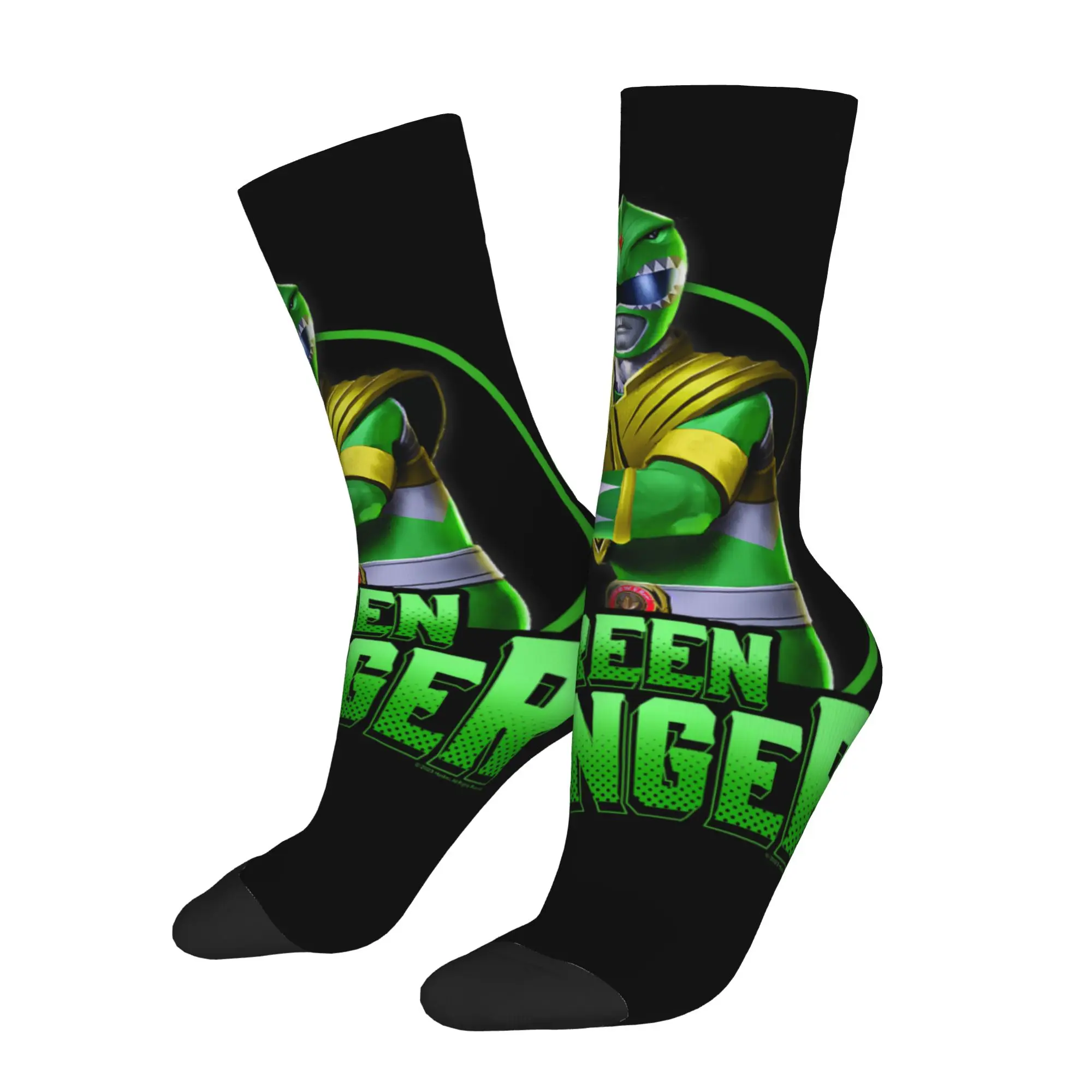 cycling socks Power Rangers Green Ranger Power Pose Shot Crazy Men's compression Socks Unisex items Crew Sock