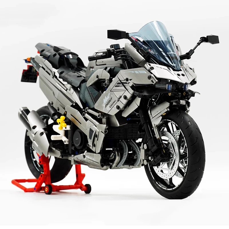 Novo 60525 modelo de motocicleta técnica blocos de construção moc 1:5 esportes moto carro tijolos montagem brinquedo presente natal para meninos crianças