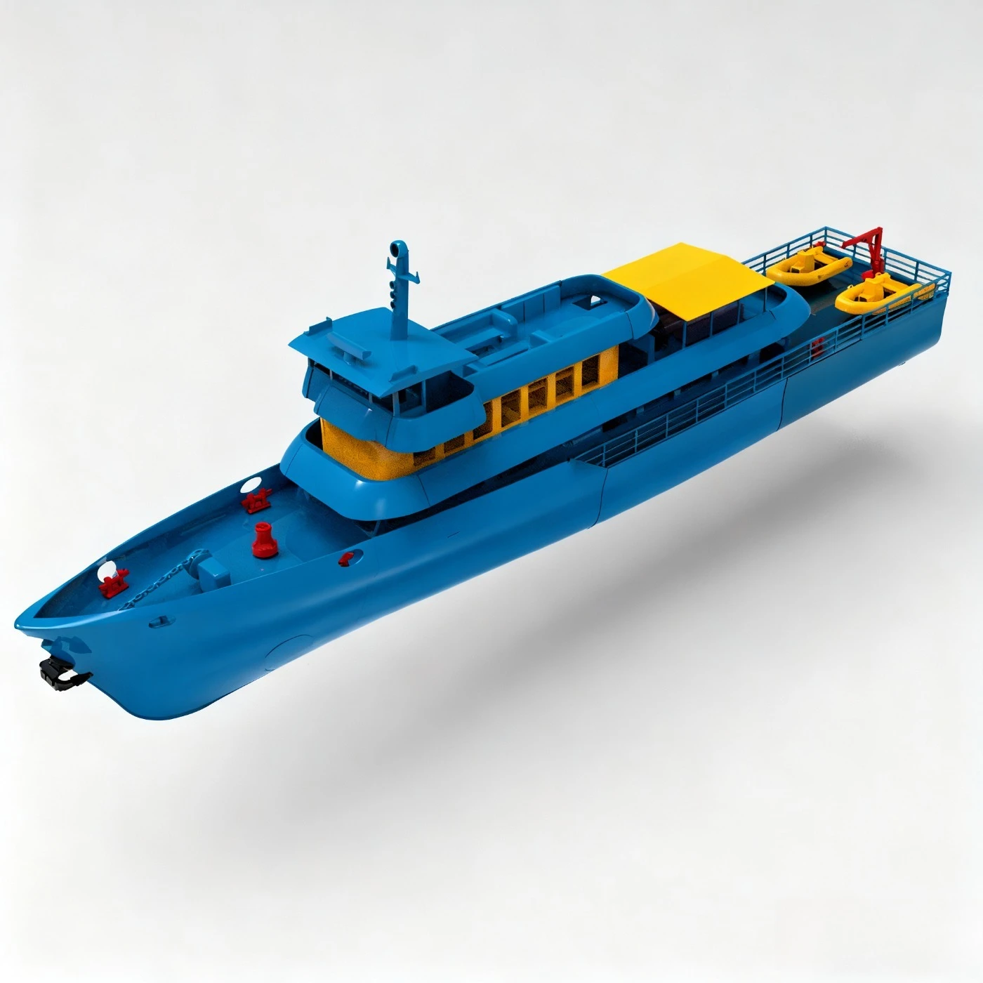 RC السفن 75.4 سنتيمتر ثلاثة مضخة فرش السيارات التحكم عن بعد نهر العبارة قارب عالية الدقة ثلاثية الأبعاد مطبوعة RC Schiffe أطقم منمذجة لعبة