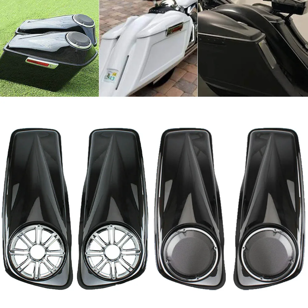 

Motorcycle Black 6.5" Saddlebag Speaker Lids For Harley Touring CVO Electra Street Glide Road King Limited FLHTKSE 2014-2022