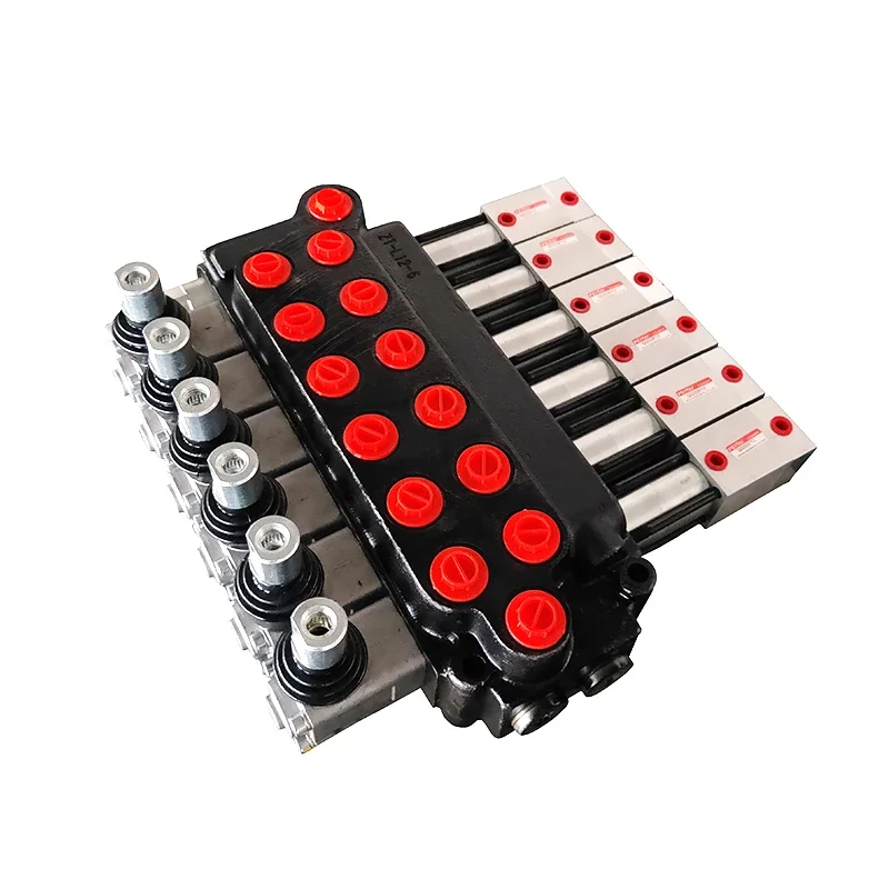 

Manual pneumatic control, hydraulic multi-way reversing valve for truck tail plate with hard shed cover