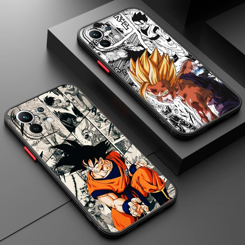 D-Dragon Ball Z Animation Art Frosted Translucent For Xiaomi Mi 13 12 12T 11T 11 11i 10T 10 9T Pro Lite Ultra 5G Matte