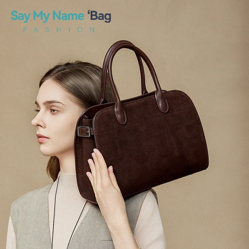 

New Autumn winter women's Natural Suede leather Crossbody Bag luxury designer Genuine Leather commuting Shoulder bag