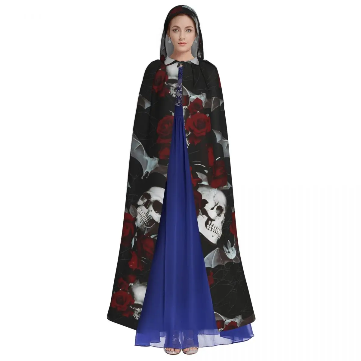 Aldult Halloween Gothic Cloak with Hood HAUNTED GARDEN Grim Reaper Robe Costume for Party