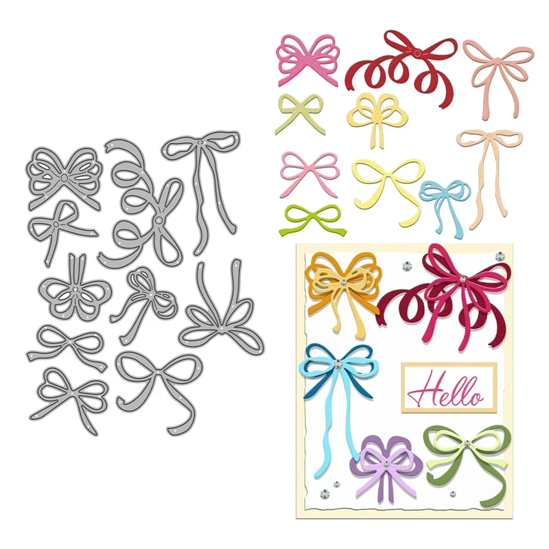 

Hollow Cute Bows Cutting Dies DIY Scrapbooking Supplies Metal Dies Knife Mold For Card Making Crafts Albums Decor