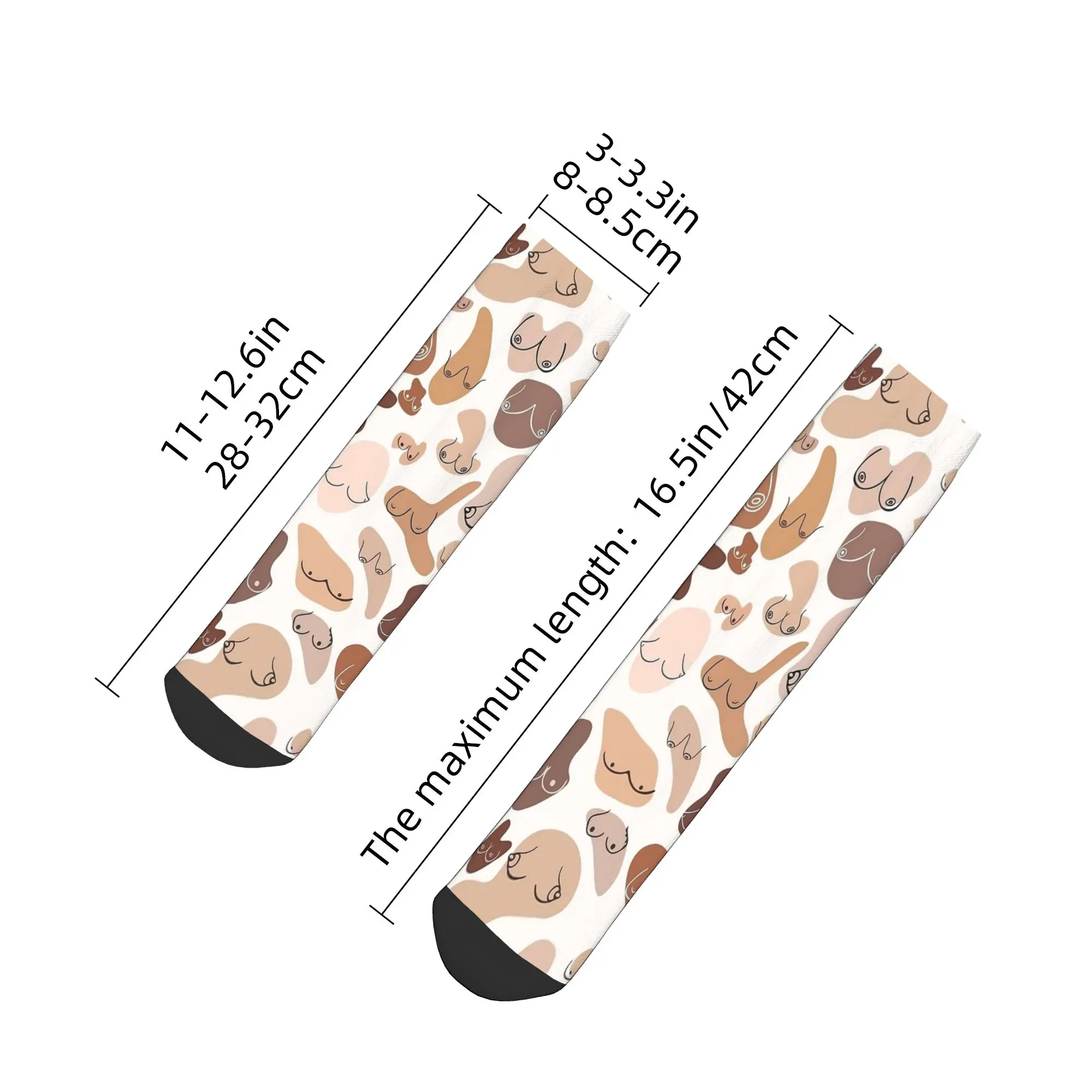 Calzini casual da donna e da uomo Boob Art Boho Donna Art Calzini morbidi e traspiranti antiscivolo Calzini da corsa con grafica divertente autunnale