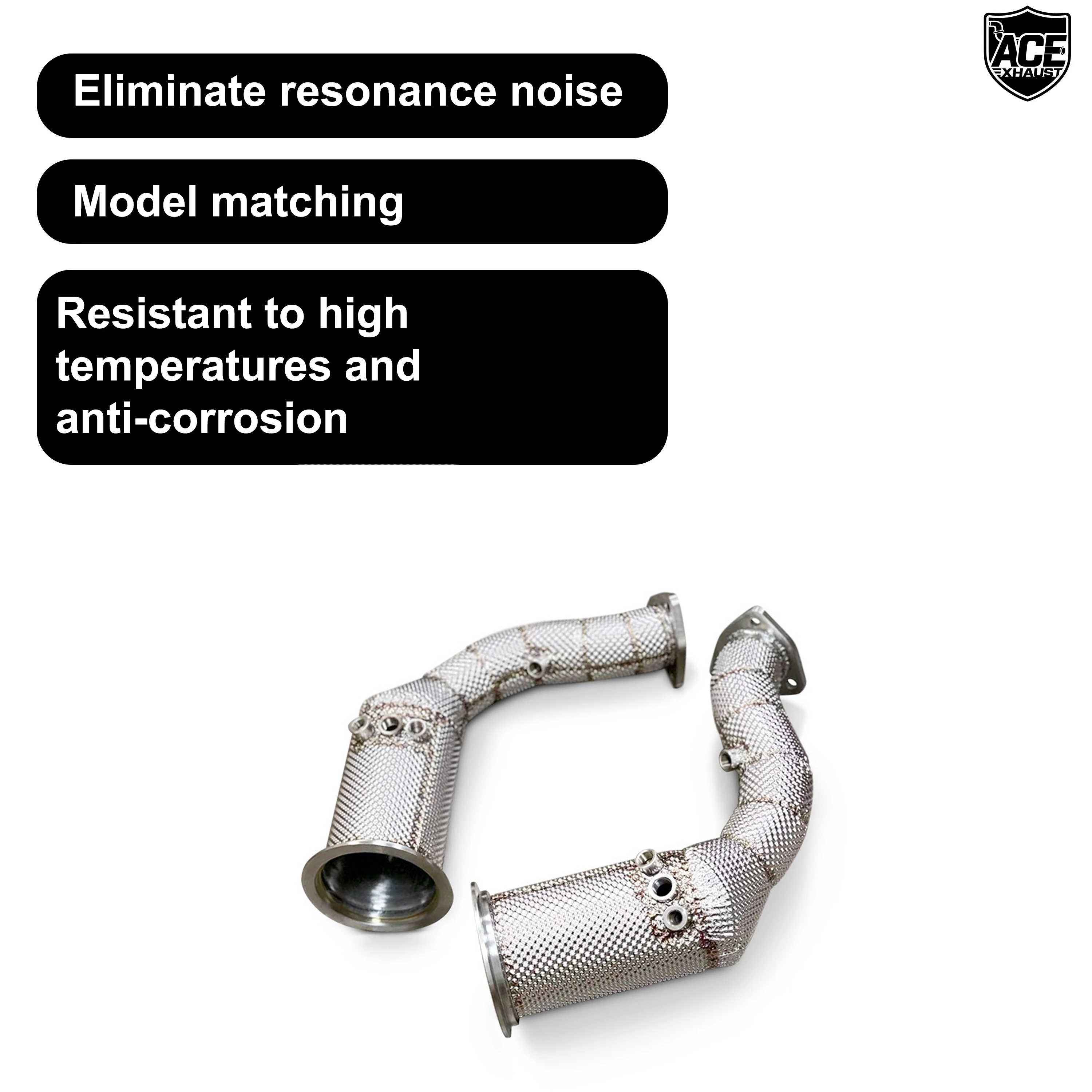 ACE Downpipe für Lamborghini URUS Cayenne Turbo GT Audi SQ7 RSQ8 4.0T Freifluss-Auspuffkrümmer mit Hitzeschutz Hohe Qualität – Detail 4