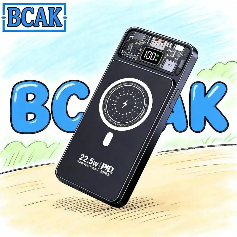 

BCAK 10000mAh Magnetic Wireless Power Bank Super Fast Charging Universal Portable Charger for Smartphones and Devices