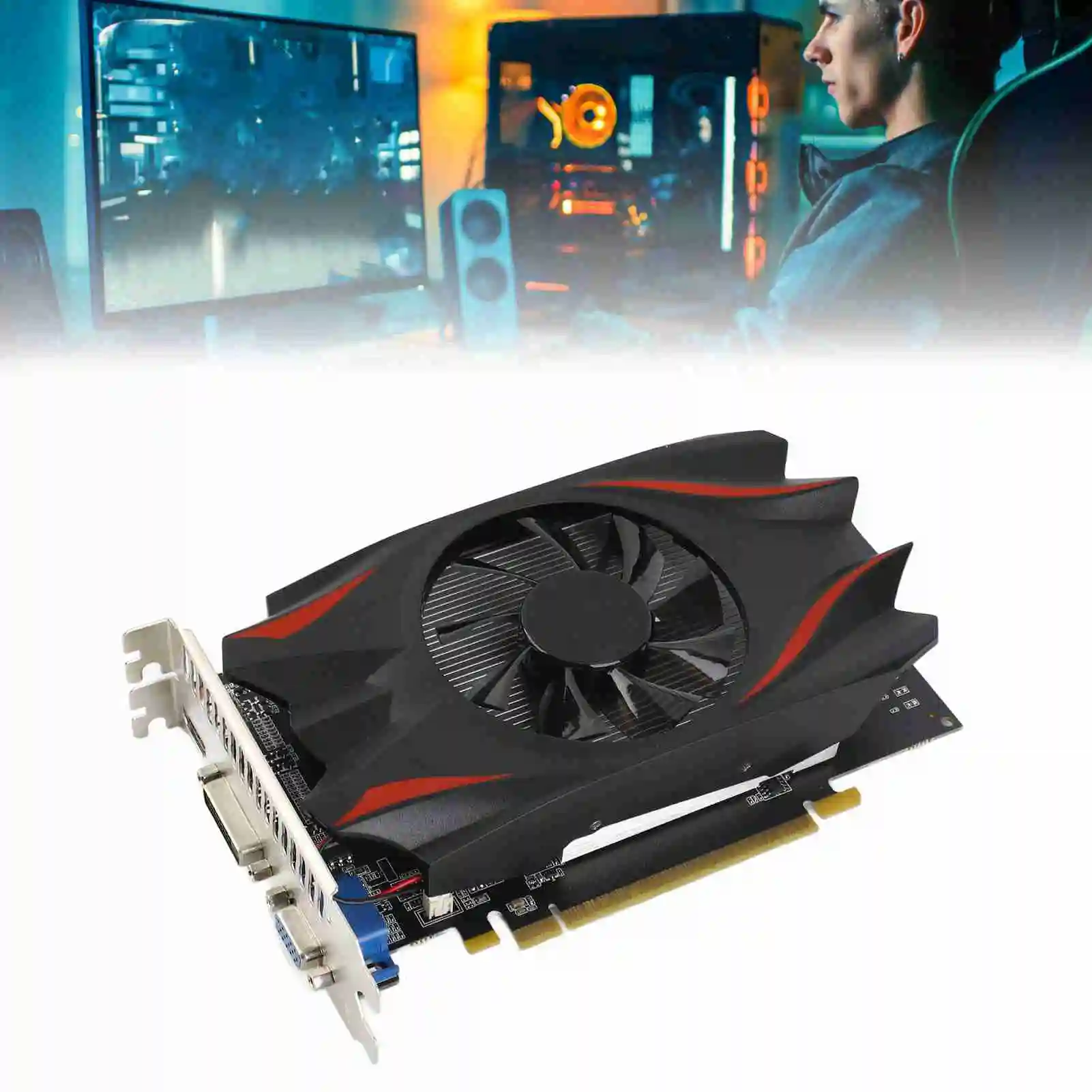 

Видеокарта для игр, графическая карта Plug and Play, слот PCI Express 2.0 16X, GTX1050 2 ГБ DDR5, 128 бит, частота 5000 МГц для ПК
