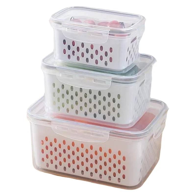 

【Party-Decoration】Drained Fruit Preservation Box Fruit Storage Container Suitable For Fruits, Vegetables, Etc.