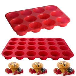 Silikon Muffin kalıbı Mini Cupcake Maker 6 ve 12 bardak ev yapımı Qukiches Frittatas kekler için pişirme kalıp tepsi teneke Bakeware araçları